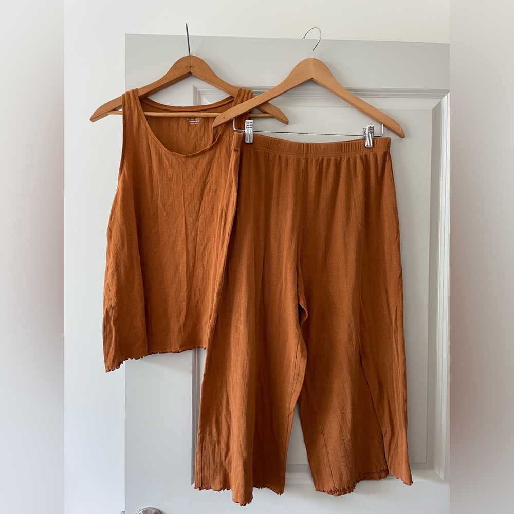 Garnet Hill Organic Green Cotton PJ set L